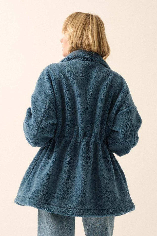 Feeling Fluffy Sherpa Fleece Drawstring Jacket - ShopPromesa