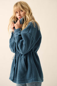 Feeling Fluffy Sherpa Fleece Drawstring Jacket - ShopPromesa