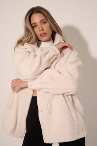 Feeling Fluffy Sherpa Fleece Drawstring Jacket - ShopPromesa