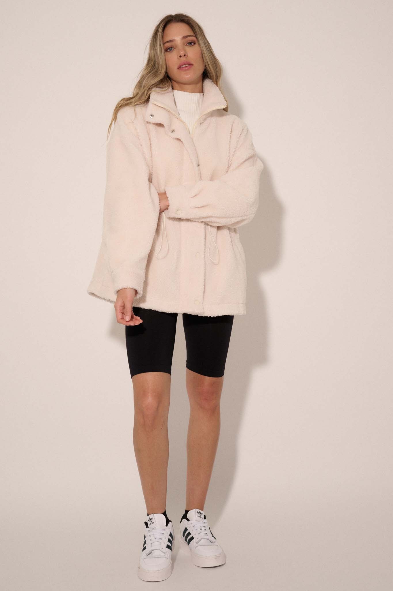 Feeling Fluffy Sherpa Fleece Drawstring Jacket - ShopPromesa