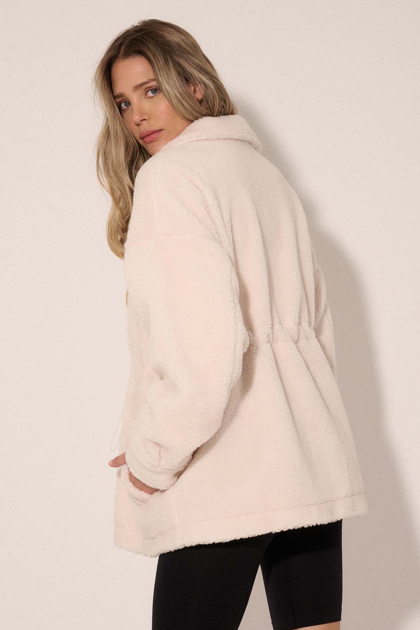 Feeling Fluffy Sherpa Fleece Drawstring Jacket - ShopPromesa