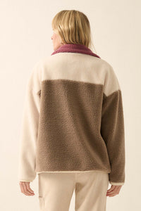 Fuzzy Logic Colorblock Sherpa Fleece Jacket - ShopPromesa