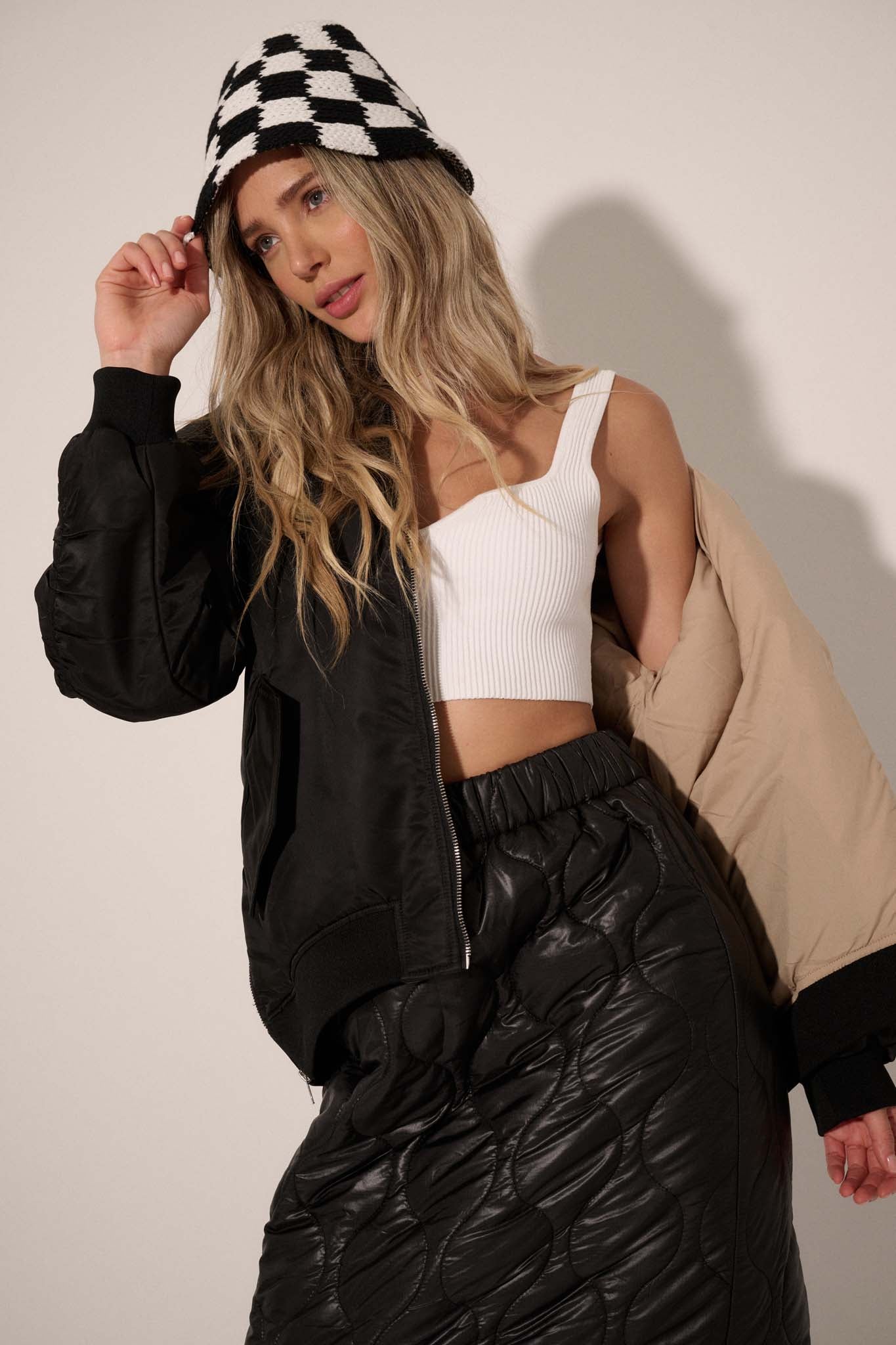 Echo Niner Oversized Side-Zip Bomber Jacket - ShopPromesa