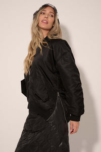 Echo Niner Oversized Side-Zip Bomber Jacket - ShopPromesa