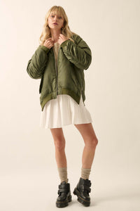 Echo Niner Oversized Side-Zip Bomber Jacket - ShopPromesa