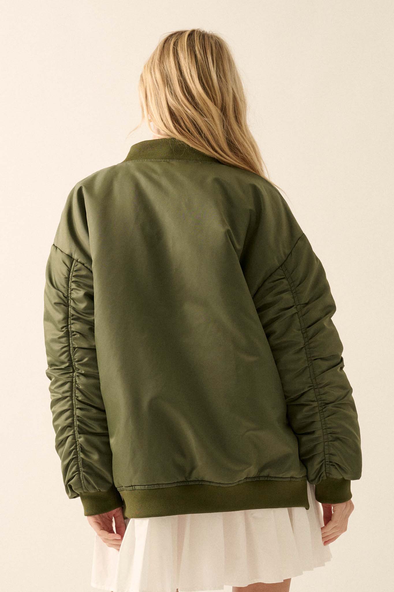 Echo Niner Oversized Side-Zip Bomber Jacket - ShopPromesa