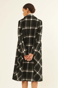 Check Point Button-Front Plaid Overcoat - ShopPromesa