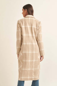 Check Point Button-Front Plaid Overcoat - ShopPromesa