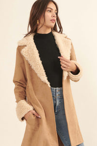 Backstage Pass Belted Faux Shearling Jacket - ShopPromesa