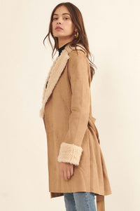 Backstage Pass Belted Faux Shearling Jacket - ShopPromesa