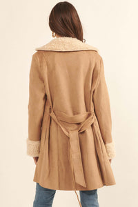 Backstage Pass Belted Faux Shearling Jacket - ShopPromesa