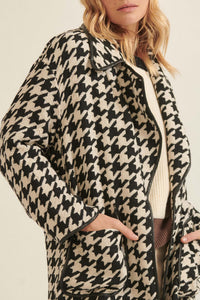 Style Hunter Houndstooth Tweed Overcoat - ShopPromesa