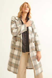 Snowy Creek Wool-Blend Plaid Overcoat - ShopPromesa