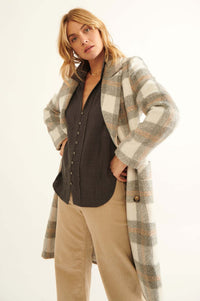 Snowy Creek Wool-Blend Plaid Overcoat - ShopPromesa