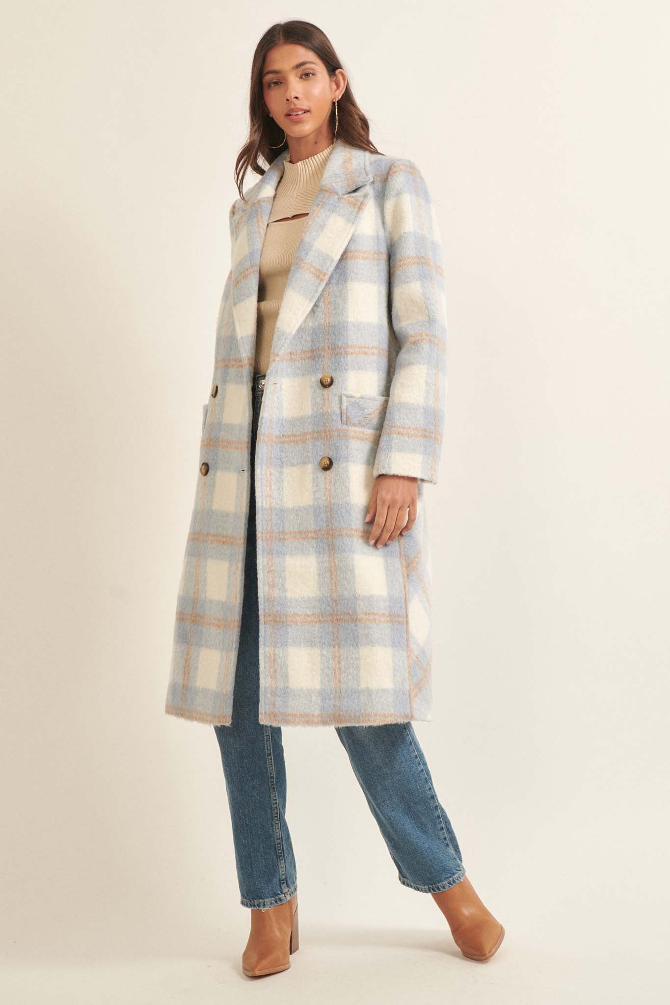 Snowy Creek Wool-Blend Plaid Overcoat - ShopPromesa