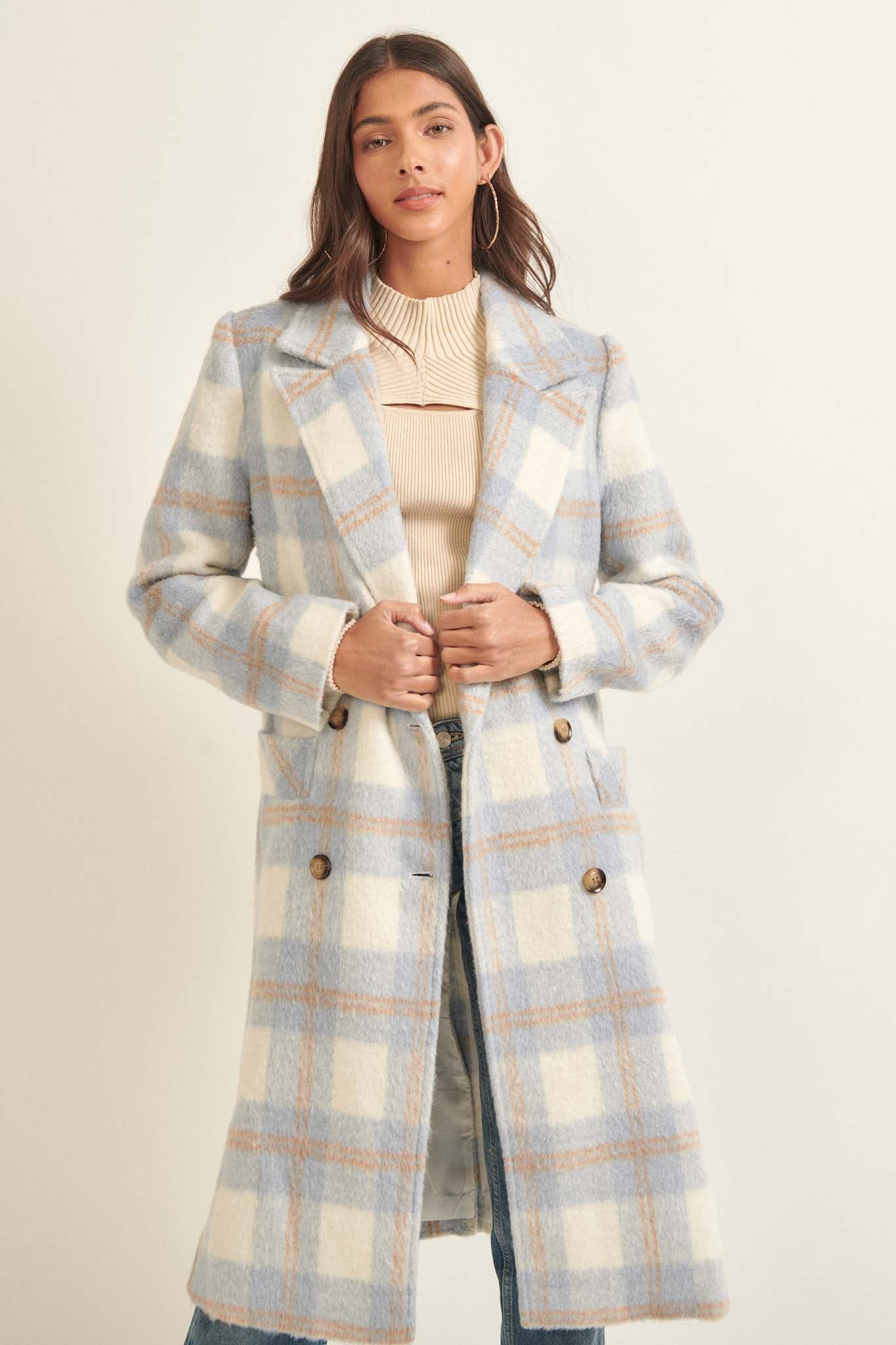 Snowy Creek Wool-Blend Plaid Overcoat - ShopPromesa