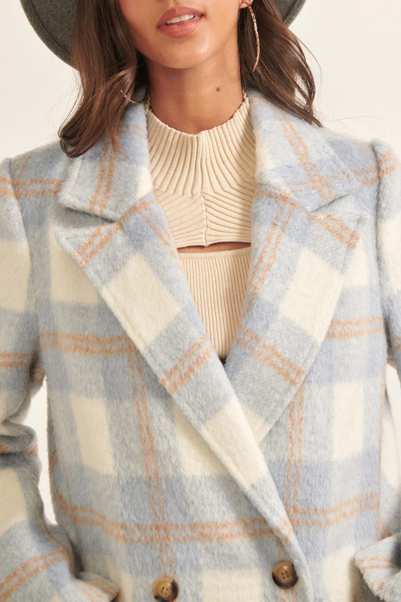 Snowy Creek Wool-Blend Plaid Overcoat - ShopPromesa