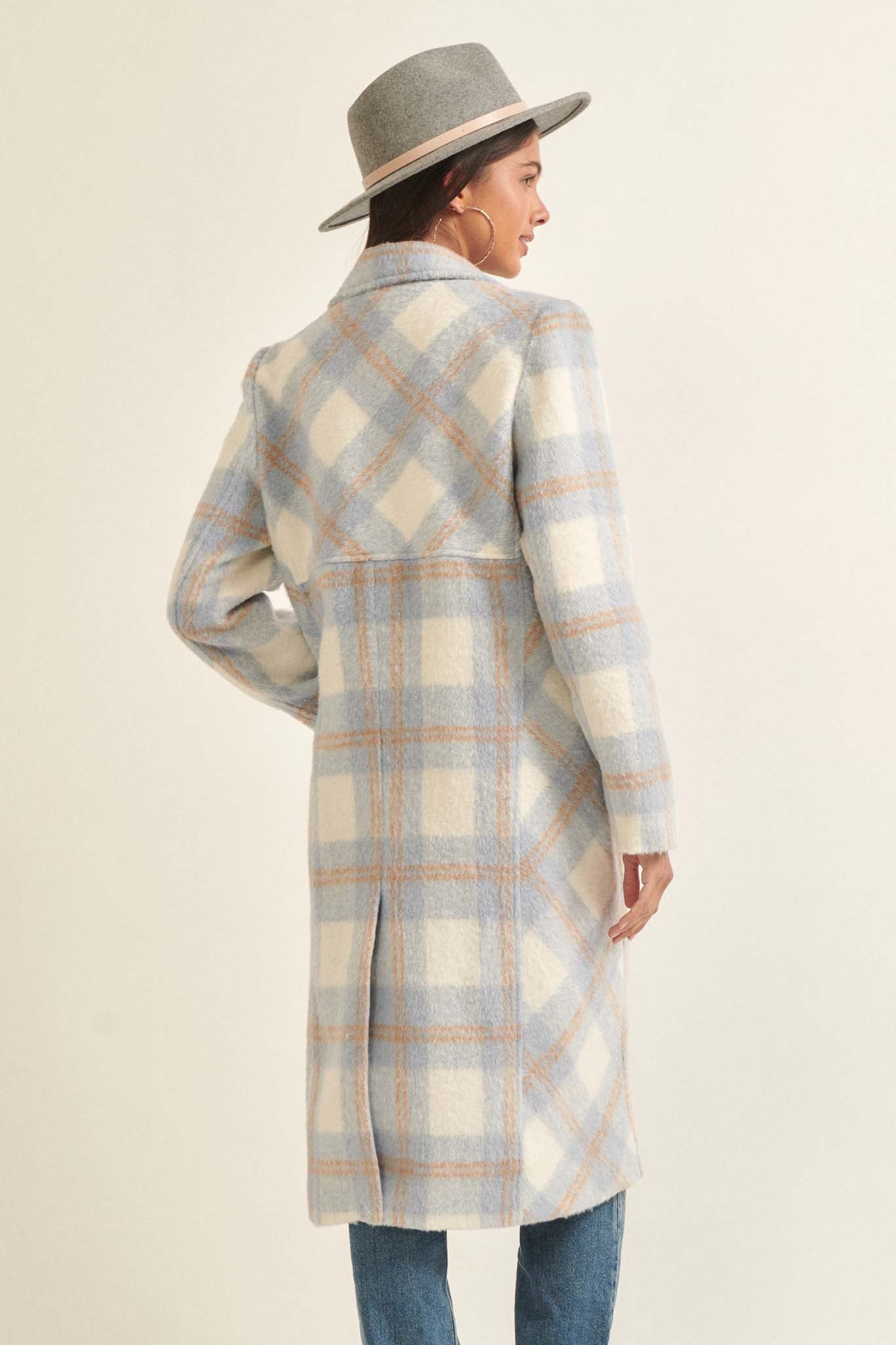 Snowy Creek Wool-Blend Plaid Overcoat - ShopPromesa