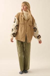 Flower and Furrow Sweater-Sleeve Corduroy Jacket - ShopPromesa