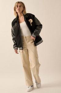 Home Team Oversize Zip-Up Varsity Jacket - ShopPromesa