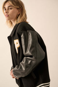 Home Team Oversize Zip-Up Varsity Jacket - ShopPromesa