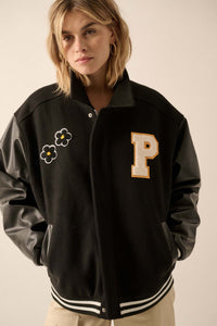 Home Team Oversize Zip-Up Varsity Jacket - ShopPromesa