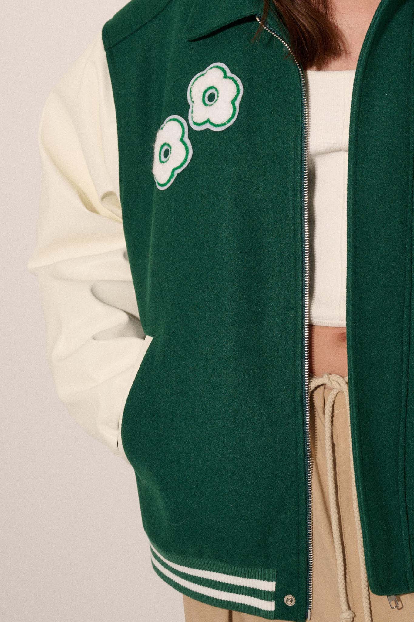 Home Team Oversize Zip-Up Varsity Jacket - ShopPromesa