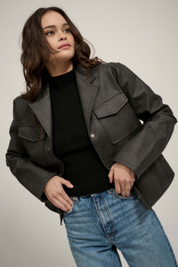 Put in the Work Vegan Leather Utility Jacket - ShopPromesa