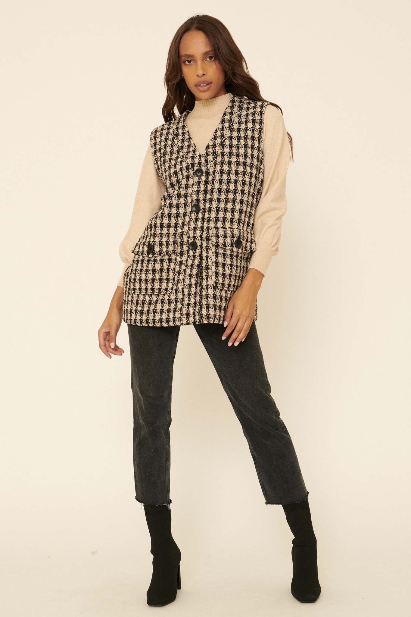 Field Guide Plaid Tweed Utility Vest - ShopPromesa