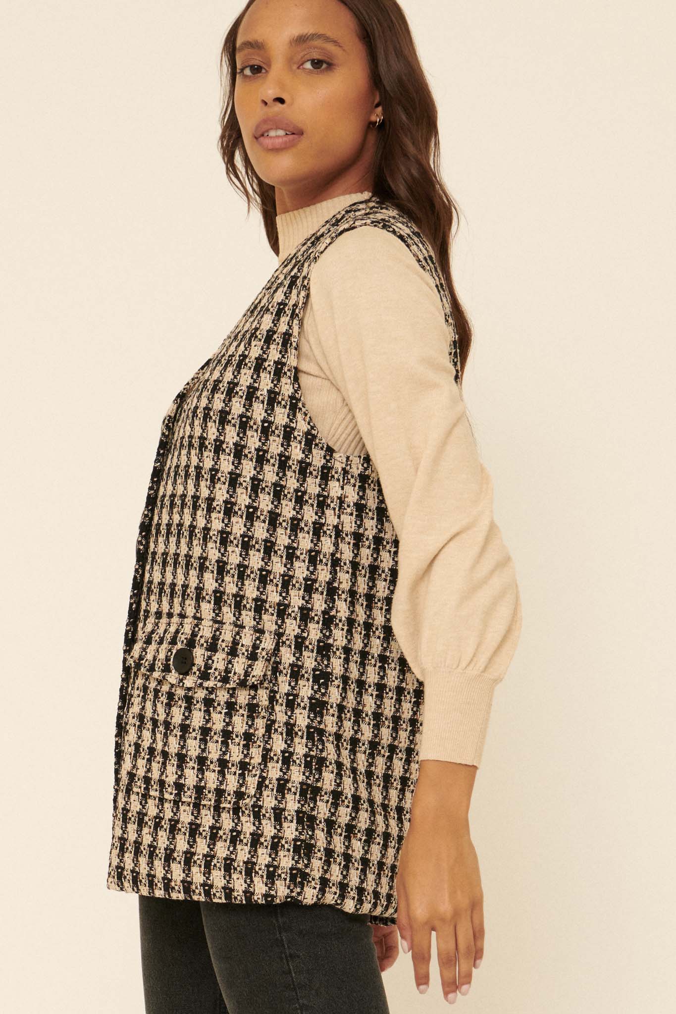 Field Guide Plaid Tweed Utility Vest - ShopPromesa