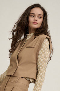 Future Proof Cropped Sleeveless Blazer - ShopPromesa