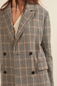 Secret to Success Plaid Double-Breasted Blazer - ShopPromesa