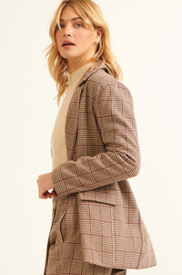 Secret to Success Plaid Double-Breasted Blazer - ShopPromesa