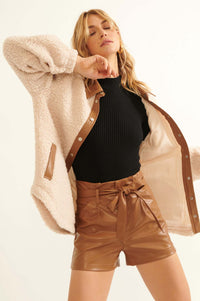 Little Lamb Faux Shearling Shirt Jacket - ShopPromesa