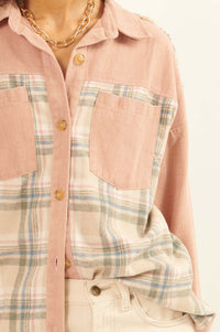 Country Girl Denim and Plaid Shirt Jacket - ShopPromesa