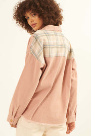 Country Girl Denim and Plaid Shirt Jacket - ShopPromesa