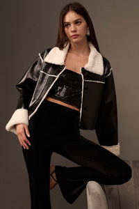 West End Girl Faux Fur-Lined Patent Jacket - ShopPromesa