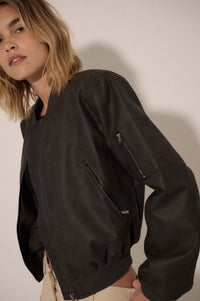 Bombs Away Vegan Leather Bomber Jacket - ShopPromesa