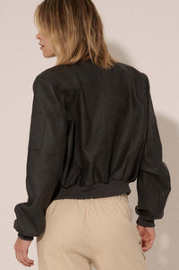 Bombs Away Vegan Leather Bomber Jacket - ShopPromesa