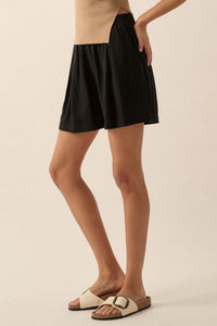 Natural Order Linen-Blend Pleated Wide-Leg Shorts - ShopPromesa