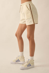 Zip Zap Side-Zip Piping-Trim Drawstring Shorts - ShopPromesa