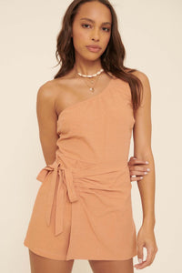 Find Your Light One-Shoulder Wrap Romper - ShopPromesa