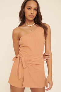 Find Your Light One-Shoulder Wrap Romper - ShopPromesa