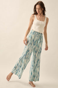 Beach Bash Abstract-Print Wide-Leg Drawstring Pants - ShopPromesa