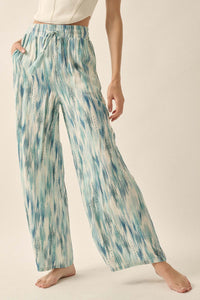 Beach Bash Abstract-Print Wide-Leg Drawstring Pants - ShopPromesa