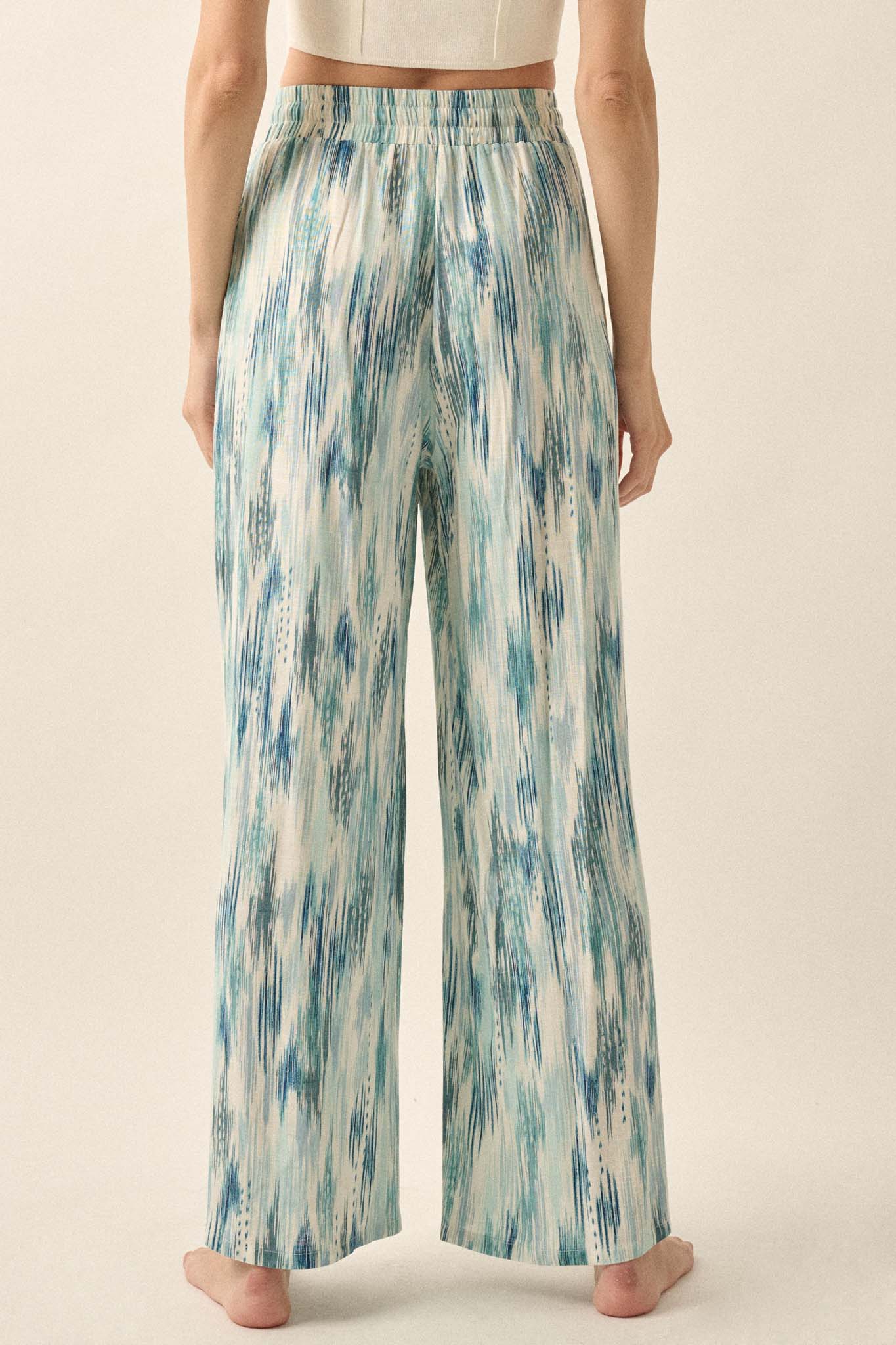 Beach Bash Abstract-Print Wide-Leg Drawstring Pants - ShopPromesa