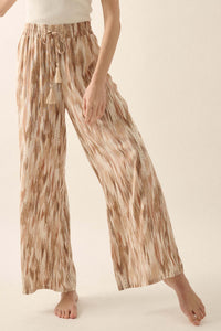 Beach Bash Abstract-Print Wide-Leg Drawstring Pants - ShopPromesa