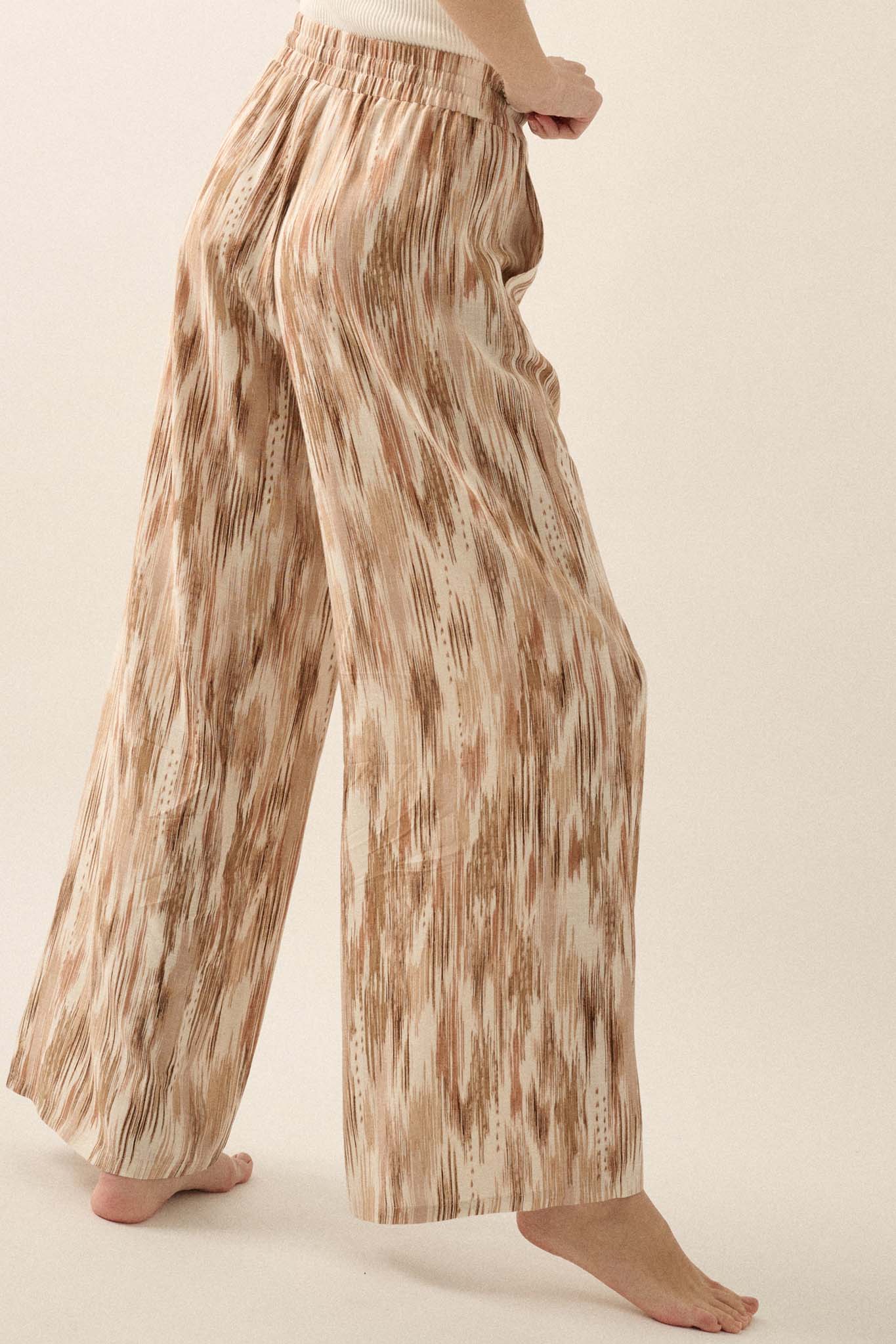 Beach Bash Abstract-Print Wide-Leg Drawstring Pants - ShopPromesa