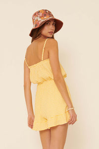 Lemonade Stand Ruffled Gingham Cami Romper - ShopPromesa