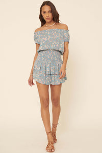 Butterfly Dream Ruffled Floral Skort Romper - ShopPromesa